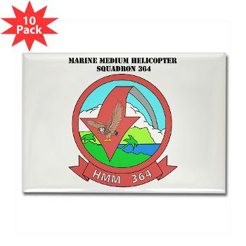 MMHS364 - M01 - 01 - Marine Medium Helicopter Squadron 364 with Text - Rectangle Magnet (10 pack) - Click Image to Close